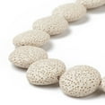 thumbnail image 3 of Lentil Dyed Lava Rock Beads Strands Beige 20x7mm Hole: 1mm about 19pcs/strand 15.3 inch, 3 of 3