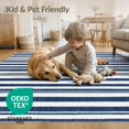 thumbnail image 4 of ODIKA Striped Nautical Navy Ticking Wide Band Alternating Lines Sriped for Queen Size Bedroom, Under Bed, Master Suite, Foldable Easy Care, 4 of 7