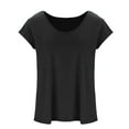 thumbnail image 5 of loopsun Womens Tops,Womens Plus Size Tops,Womens Solid Color Cap Sleeve Blouses T-Shirt Casual Loose Basic Shirts Tank Tops Black XXXXL, 5 of 6