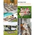 thumbnail image 5 of Outdoor Rug 6x9 ft Brown Turquoise Southwest Texture Waterproof Outdoor Patio Rug Mat Non Slip Outside Area Rugs Carpet for RV,Camping,Porch,Deck,Pool,Balconybackyard,Tribal Geometric Pattern, 5 of 9
