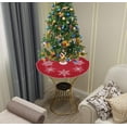 thumbnail image 3 of Falda para árbol de Navidad con bordado de copos de nieve de Simhomsen, color rojo, 3 of 4
