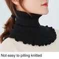 thumbnail image 5 of Visland Women Fake Collar, Fashion Casual Solid Color Ruffle Edge Soft Skin-friendly Turtleneck Knitted Winter Neck Warm Windproof Detachable False Collar Scarf for Daily Wear, 5 of 7