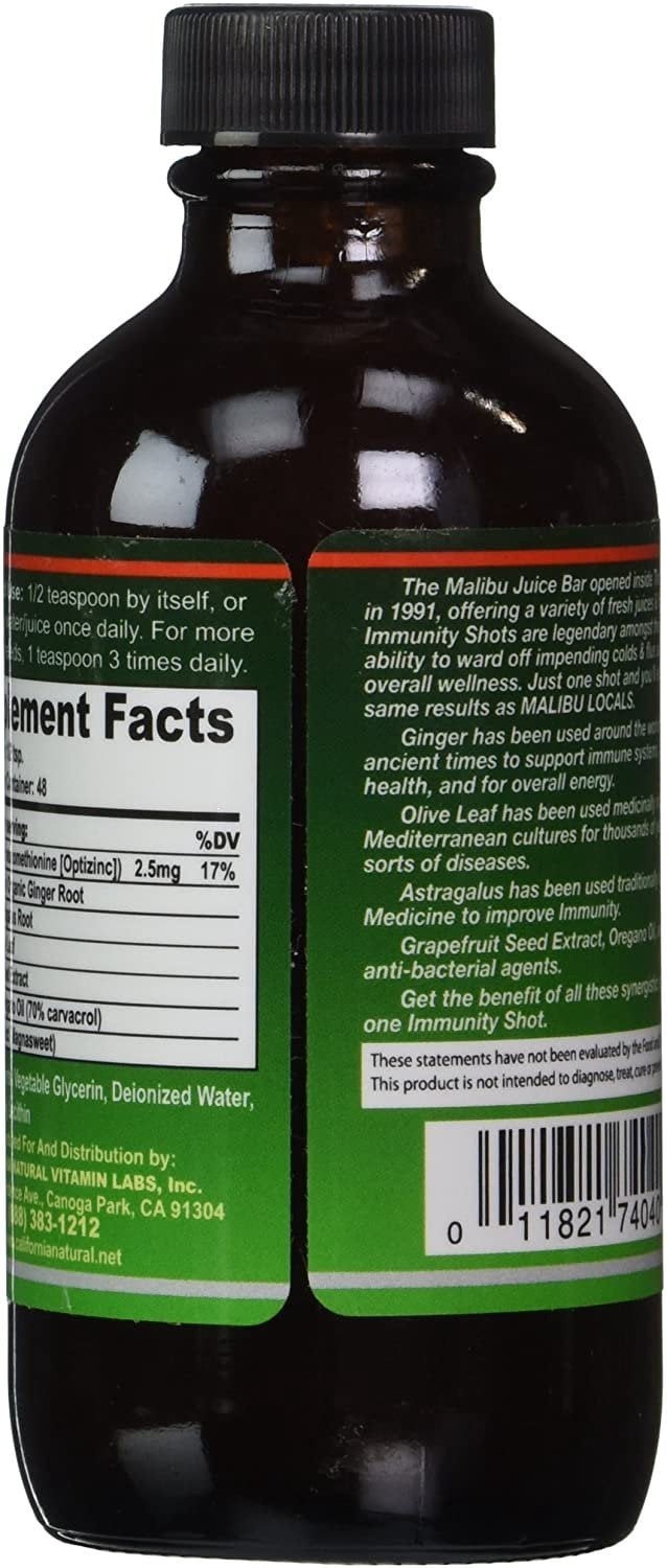 California Natural Immunity Shot Synergistic Blend, Dietary Supplement, 4oz, 2-Pack