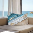 thumbnail image 3 of Lumbar Pillow Covers 20x12 Inch Set of 2, Coastal Beach Waterproof Outdoor Pillow Covers, Nautical Ocean Blue Beige Seaside Decorative Cushion Pillowcases for Couch, Sofa, Bed, Garden, Patio, 3 of 9