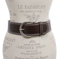 thumbnail image 3 of Womens 2 1/4" Wide Stitching Edged Plain High Waist Soft Cowhide Leather Belt, 3 of 5