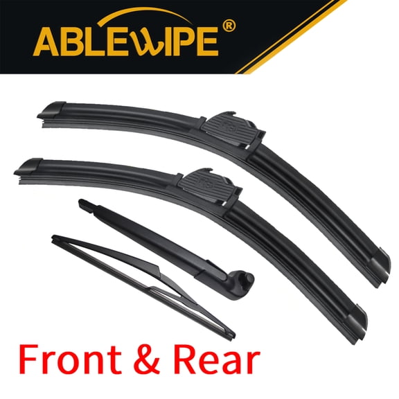 ABLEWIPE 4PCS Front and Rear Wiper Blades and Rear Wiper Arm Fit For Jeep Wrangler 2007-2017, Set of 4, Y22J2K5G