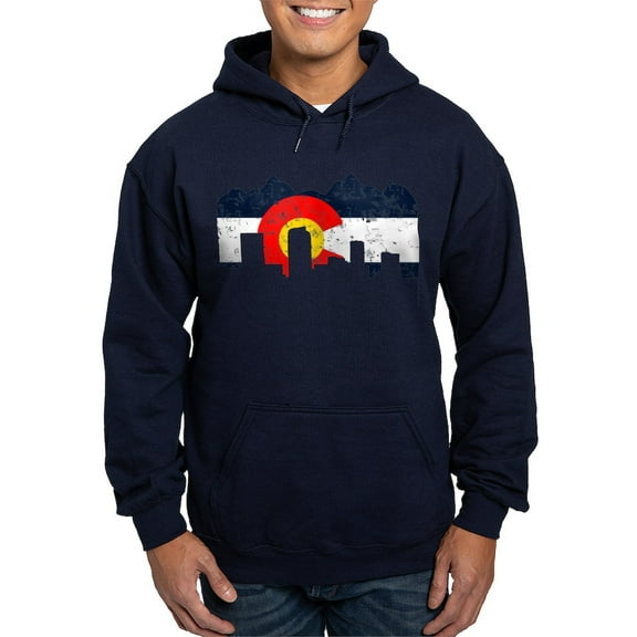 CafePress - Denver, Colorado Flag Distressed Hoodie (Dark) - Pullover Hoodie, Classic, Comfortable Hooded Sweatshirt