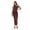 Brown, variant on Forever 21 Women’s Maxi Dress with Side Ruching Detail and High Neckline, Sleek Fitted Silhouette with Side Slit for Evening and Special Occasions, XS-XL