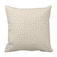 thumbnail image 1 of BOSDECO Colorful Garden Brown Greek Key White Patio Pillowcase Cover 18x18 inch, 1 of 1