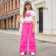 thumbnail image 2 of Wxirdiow Teen Clothes for Girls 2 Piece Outfits Short Sleeve Tops and Wide Leg Pants with Pockets Teen Clothing Sets Hot Pink Size,9-10 Years, 2 of 9