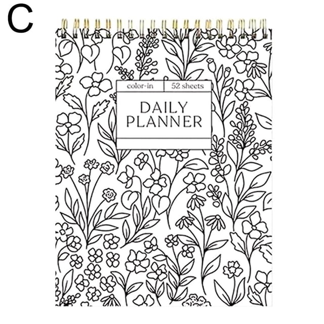 Color-In Notebook & Daily Planner Spiral Daily Planner