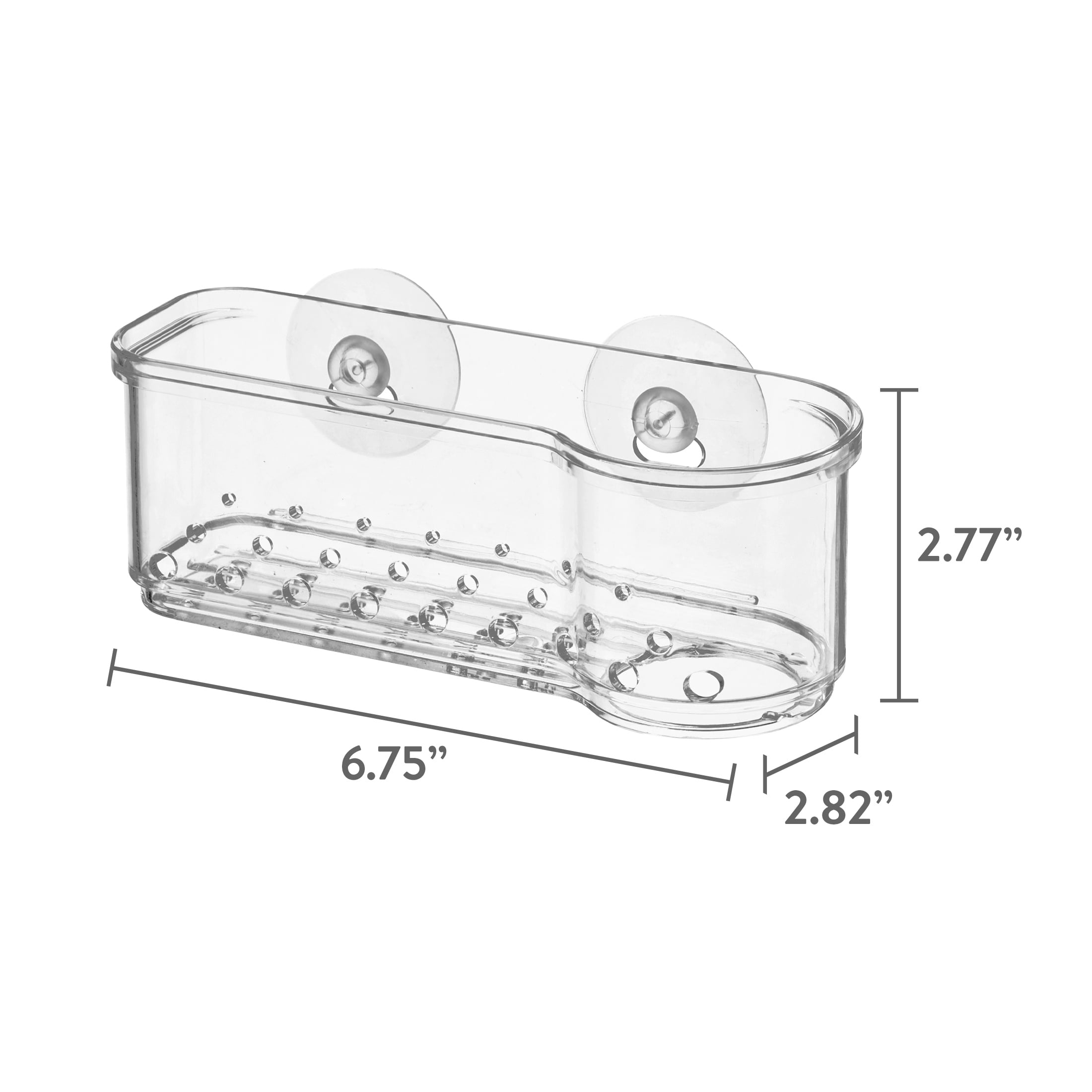 (6 pack) Mainstays Clear Plastic Kitchen Sink Organizer Caddy, Sponge Holder, Dish Brush Holder and Soap Storage for Sink Organization