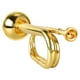 thumbnail image 4 of Trompeta de estilo militar con llave en C, de latón, fácil de tocar, con boquilla para principiantes, regalo dorado, 4 of 14