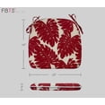 thumbnail image 3 of FBTS Prime Outdoor Seat Pads 18x19 Inch Set of 2 Patio Seat Cushions with Ties Square Red Leaves Chair Cushions, 3 of 7