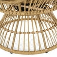 thumbnail image 5 of GDF Studio Reeve Outdoor Wicker Swivel Egg Chair with Cushion, Light Brown and Beige, 5 of 8