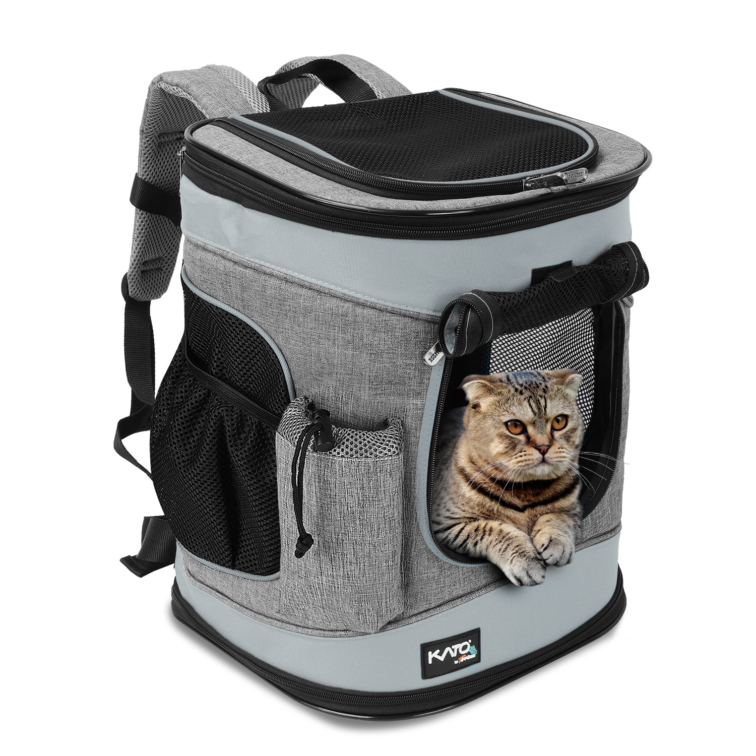 OPENROAD Deluxe Pet Carrier Backpack for Small Cats and Dogs Outdoor Use Ventilated Design Two-Sided Entry Safety Features and Cushion Back Support Hiking for Travel Puppies 