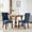 Blue, variant on Set of 2 Modern Dining Chairs, Tufted Linen Upholstered Side Chairs with Solid Wood Legs and Nailhead Trim, Beige Accent Chairs for Kitchen and Dining Room