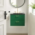 thumbnail image 2 of Sink Vanity Cabinet, Green Black, Ceramic, Wood, Modern Contemporary, Hotel Bedroom Bathroom Master Suite Guest, 2 of 9