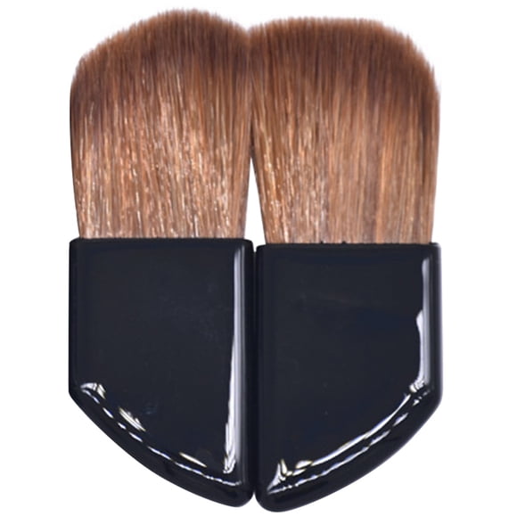 BRIGHTFUFU 2 brochas de maquillaje portátiles para base, mini brochas para mejillas, brochas de maquillaje de viaje