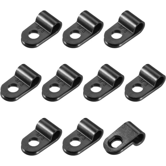 R-type Cable Clips Wire Management Clamp, [for Keeping Wire Neat ] - Nylon / 0.2-inch / Black / 200 Pcs