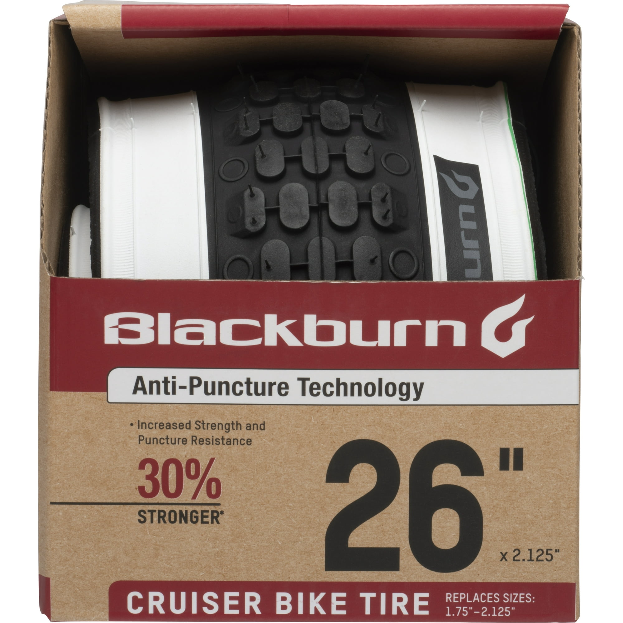 Blackburn Cruiser Bike Tire, 26" x 2.125", White Wall