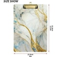 thumbnail image 3 of 12.5"x9" Abstract Marble Clipboards, Standard A4 Letter Size Nursing Clipboard with Low Profile Metal Clip Decorative Clip Board for Office Supplies,Gold, 3 of 7