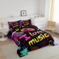 thumbnail image 3 of Erosebridal Disco Music Bedding Twin Comforter Set, Musical Note Down Comforter, Colorful Graffiti Decor, Lightweight 2pcs, 3 of 7
