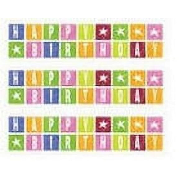 Happy Birthday Edible Photo Image Cake Border Decoration