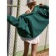 thumbnail image 5 of Chaqueta Afelpada para Mujer, con Botones, Estilo Casual, Ideal para el Invierno Abrigo Cálido con Bolsillos Verde Oscuro M, 5 of 8