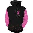 thumbnail image 4 of Personalized Breast Cancer Hoodie 3D, Pink Ribbon Awareness Sweatshirt, Survivor Pride Breast Cancer Zip Hoodie (T-shirt, 5XL), 4 of 7