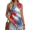 thumbnail image 2 of 250 Years American Flag 250th Anniversary USA T-Shirt Womens Sleeveless Shirts Printed Golf Polo Shirts, 2 of 5