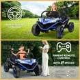 thumbnail image 5 of OTTORD 24 V Ride on Car UTV 2 Seater, 2x200W Electric Car Truck with Metal Frame, Brake&Gas Pedal, EVA Tires,3 Speed (Blue)), 5 of 8