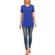 thumbnail image 3 of La nueva manga del cortocircuito del cuello del color sólido V de la camiseta de las mujeres de CACAGOO Camiseta mujer, 3 of 7