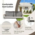 thumbnail image 5 of Gymax 2-Seat Rattan Porch Swing Chair Outdoor Wicker Swing Bench W/ Seat Cushion Off White, 5 of 9