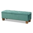 thumbnail image 2 of Baxton Studio Hannah Modern and Contemporary Teal Blue Velvet Fabric Upholstered Button-Tufted Storage Ottoman Bench, 2 of 11