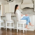 thumbnail image 5 of Maven Lane Pullman Bar Stool, Alabaster White Finish w/ Cream Fabric Upholstery, 5 of 6