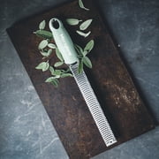 Microplane Premium Classic Zester and Grater with Soft Touch Handle in Sage Green - Dishwasher Safe, USA Made Stainless Steel Blade