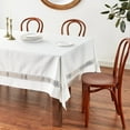 thumbnail image 3 of Violet Linen Splendour Exquisite Macrame Lace Border Pattern, Polyester Embroidered Lace, White, 70 Inch by 144 Inch, Seats 12 to 14 people Tablecloths, 3 of 7