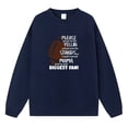 thumbnail image 2 of Gibobby Sudaderas para mujer Sudadera de cuello redondo para mujer de otoño e invierno suéter colorido de manga larga lindo clásico(Azul oscuro,CH), 2 of 4