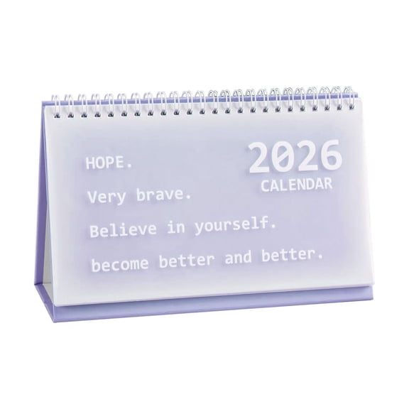 Gnwei 2026 Desk Calendar - Desktop Calendar 2026, Jan. 2026 - Dec. 2026, 12 Months Desk Calendar 2026, Standing Flip Calendar 2026, 5.1" x 8.2", Thick Paper