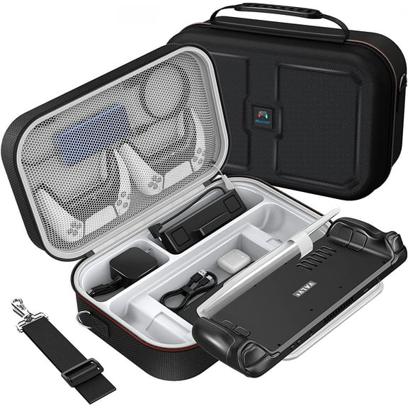Mooroer Steam Deck Carrying Case, for Steam Deck Console & Accessories, Black