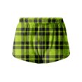 thumbnail image 4 of LWavelet Women's Plaid Shorts Drawstring Waist Soft Comfort Summer Lounge Shorts Light Green 2XL, 4 of 4