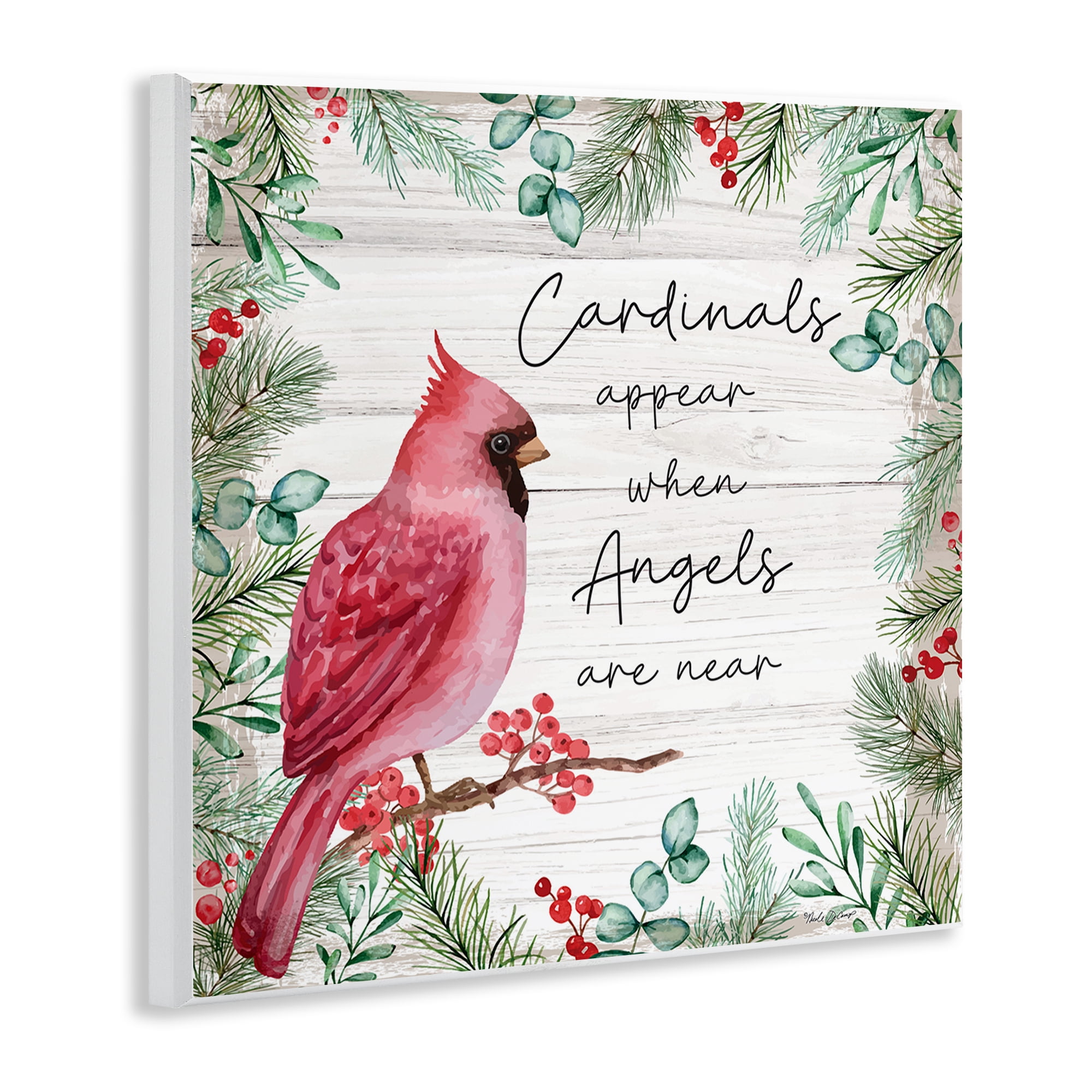 Stupell Industries Cardinals & Angels Phrase Animals & Insects Painting Unframed Art Print Wall Art, 12 x 12