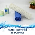 thumbnail image 3 of SafeLand Patented Non-slip Bath, Shower and Tub Mat, 36x14 Inch, TPR Material, Eco-Friendly, XL Size, Machine Washable, Extra-Soft, Powerful Gripping Suction Cups, Drain Holes, Classic Tile-White, 3 of 8