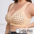 thumbnail image 3 of Women Plus Size Front Closure Bra U-Back Wireless Breathable Wide Strap Everyday Bra, 3 of 7