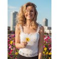 thumbnail image 5 of LMLYSoH Women's Summer Slim Fit Cami Tops Sleeveless Open Back Low Cut Lace Floral Tanks, 5 of 9
