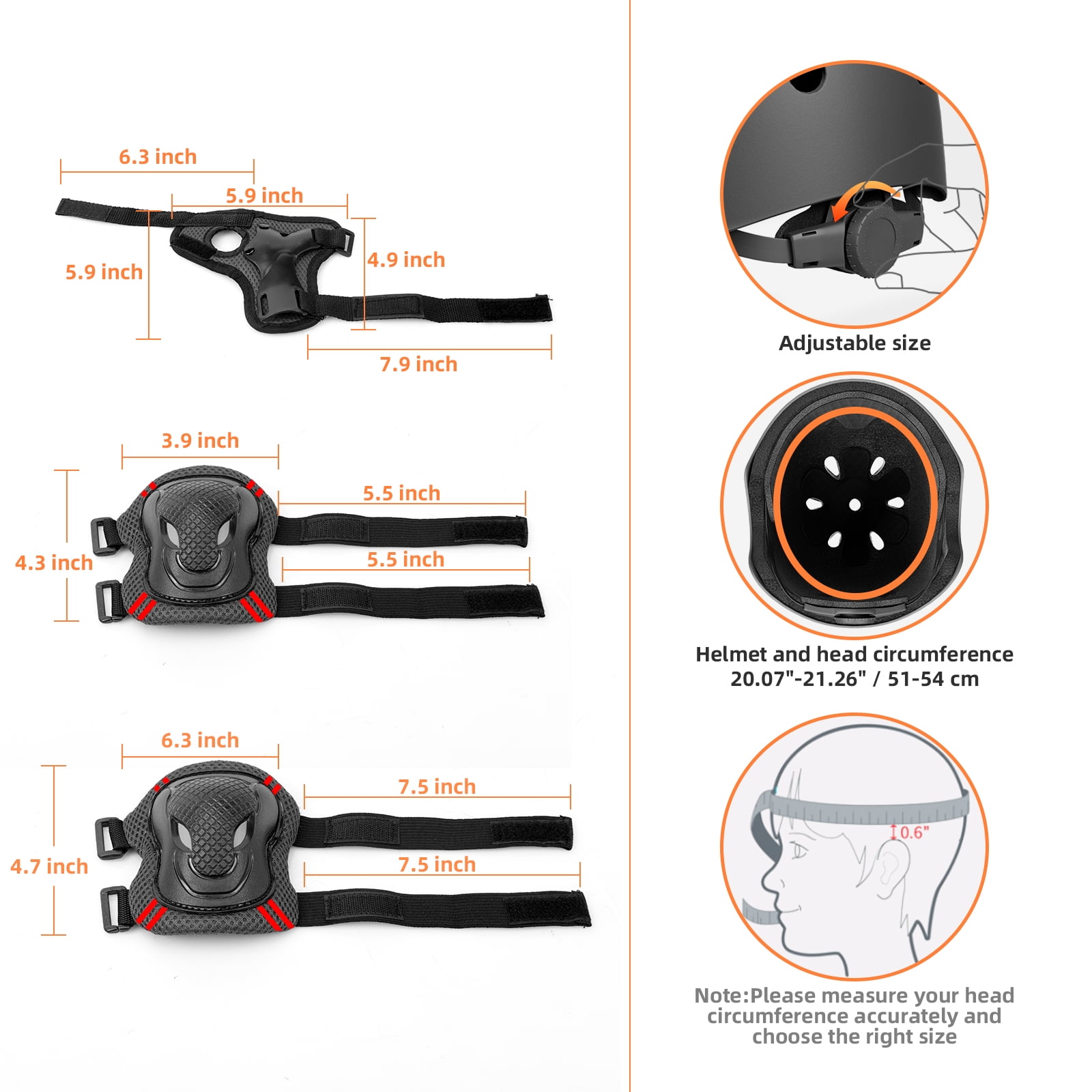 XJD Kids Bike Helmet Toddler Helmet for Kids,Multi-Sport Protective Gear Set for 3-5-8 Years Boys Girls Child Cycling Helmet with Knee Pads Elbow Pads Wrist Guards