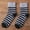 Gray, variant on Women's 1PC Striped Knit Crew Socks Comfortable Thick Ribbed Cuff Mid Calf Socks for Casual Work and Daily Wear