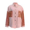 thumbnail image 5 of Unir Oversized Sequin Sleeve Denim Jacket for Women, Frayed Edge Button Down, Casual Everyday Long Sleeve Outerwear, 1 Piece, S-XXL, Plus Size Friendly, 5 of 5