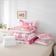 thumbnail image 5 of YST Ensemble de Couette Dessin Animé Alpaca, Grille Patchwork Animal Kawaii, Polyester, Taille Simple (7 Unités), 5 of 5